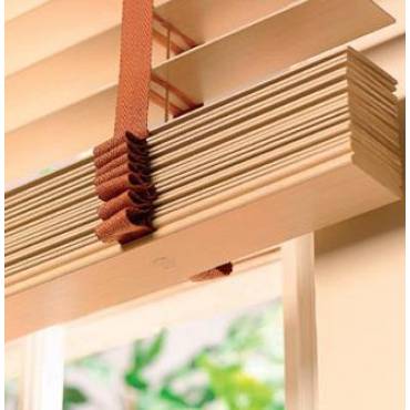 Деревянные горизонтальные жалюзи 25 мм с тесьмой